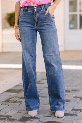Judy Blue Plus Size High Waist Double Button Wide Leg Jeans /Stuffology Boutique