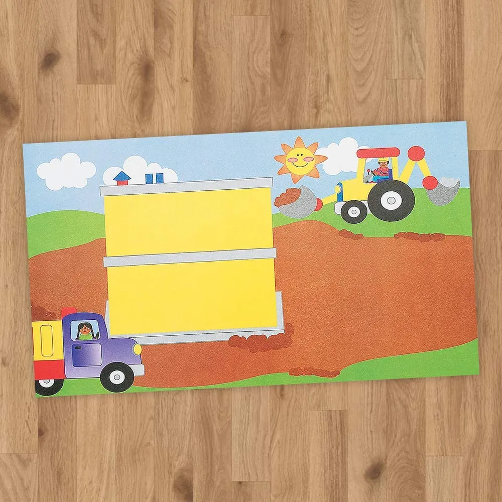 Kicko Make a Construction Site Sticker - Set of 12 Building Stickers Scene for Birthday