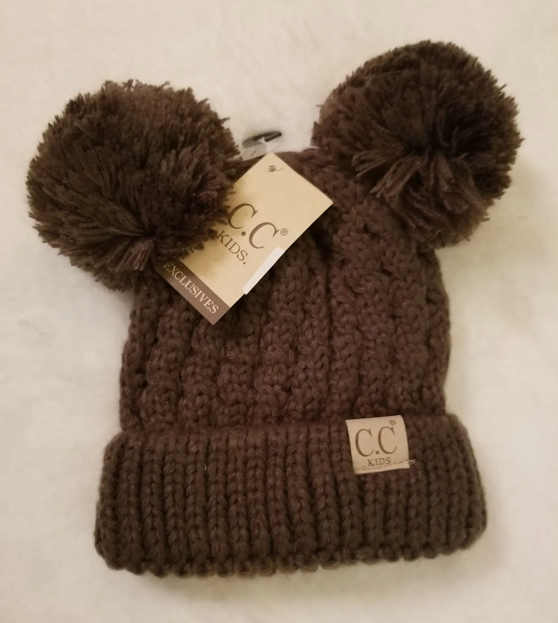 Kids Solid Double Pom CC hat- additional colors