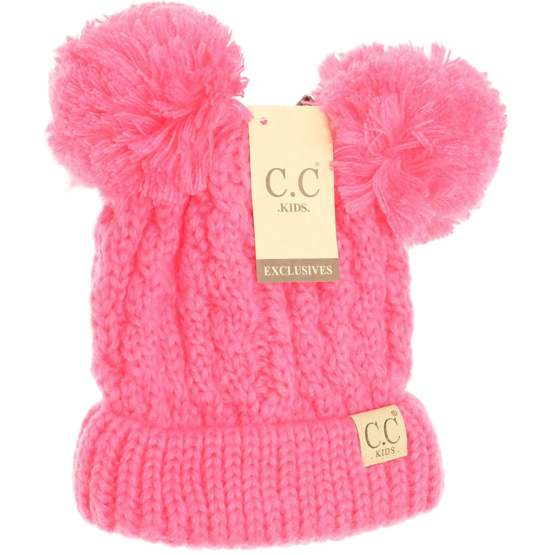 Kids Solid Double Pom CC hat- additional colors