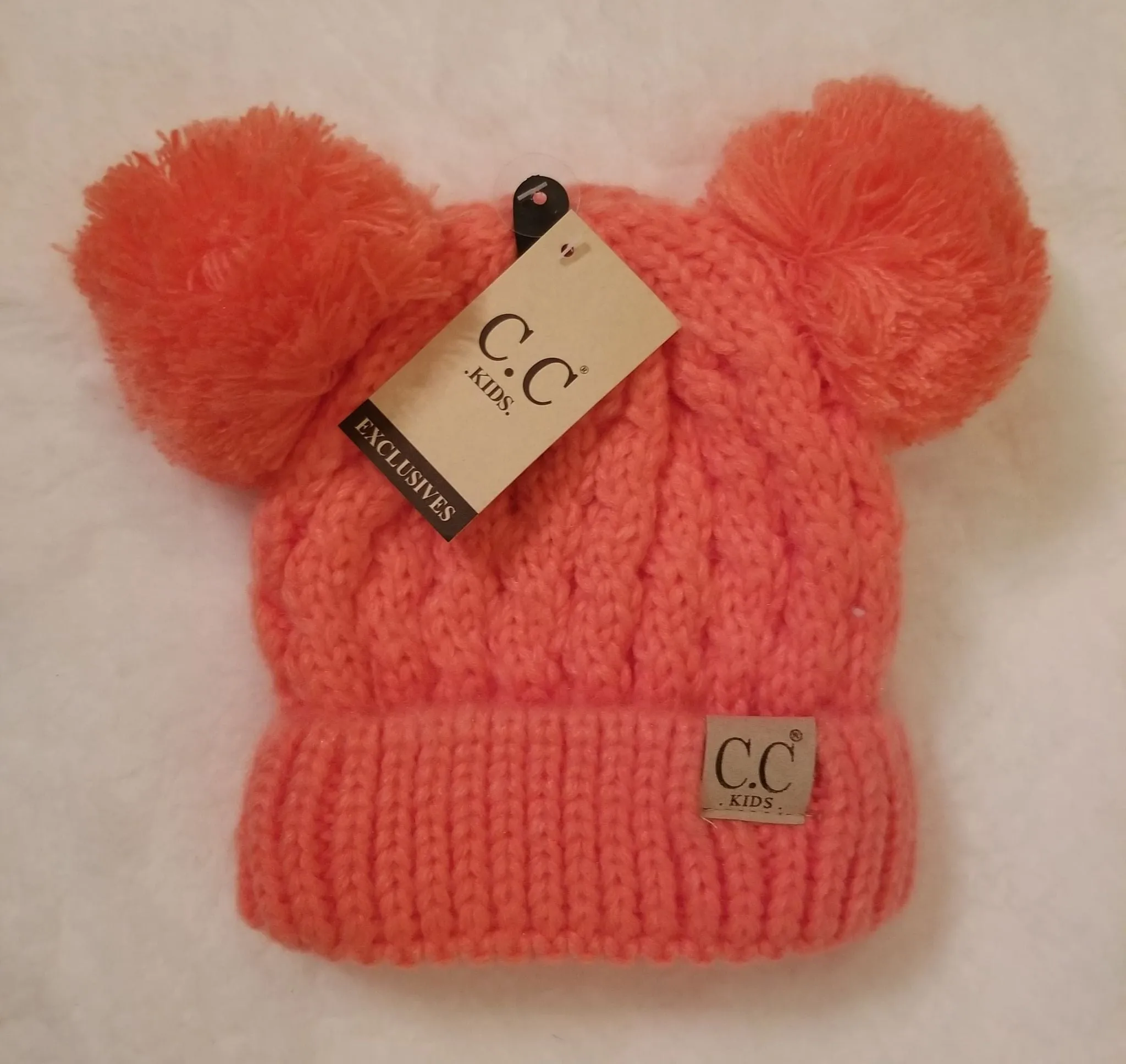 Kids Solid Double Pom CC hat- additional colors