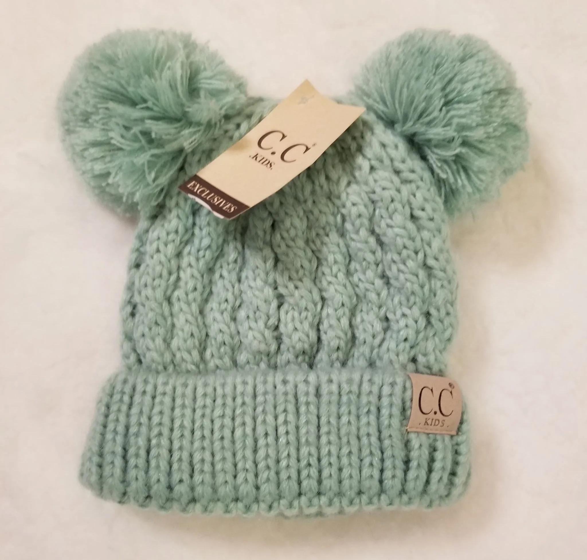 Kids Solid Double Pom CC hat- additional colors