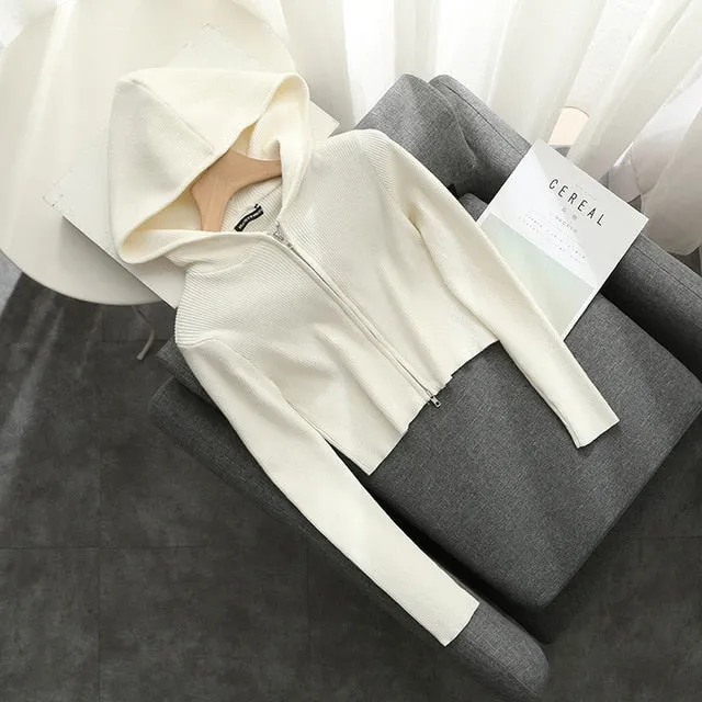 Knitted Cotton Hoodie
