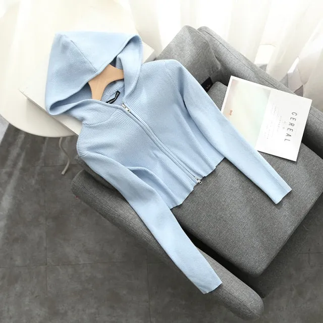 Knitted Cotton Hoodie