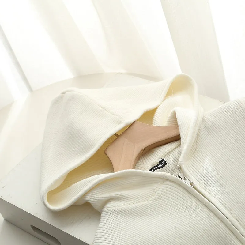 Knitted Cotton Hoodie