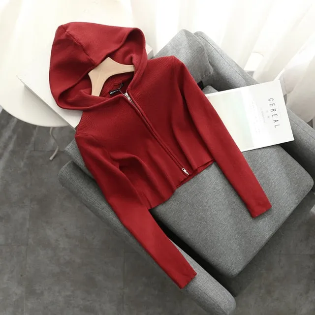 Knitted Cotton Hoodie