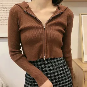 Knitted Cotton Hoodie