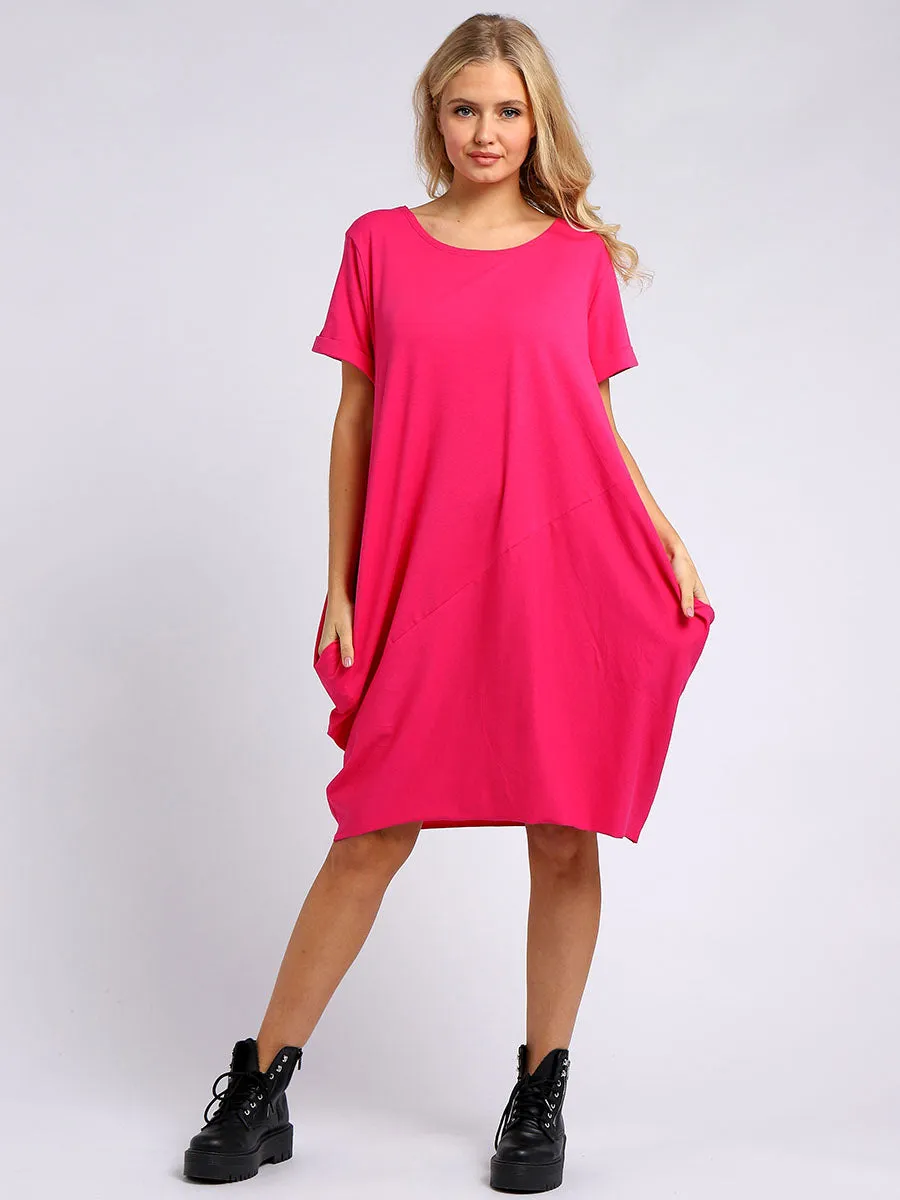Ladies Plain Cotton Cocoon Dress
