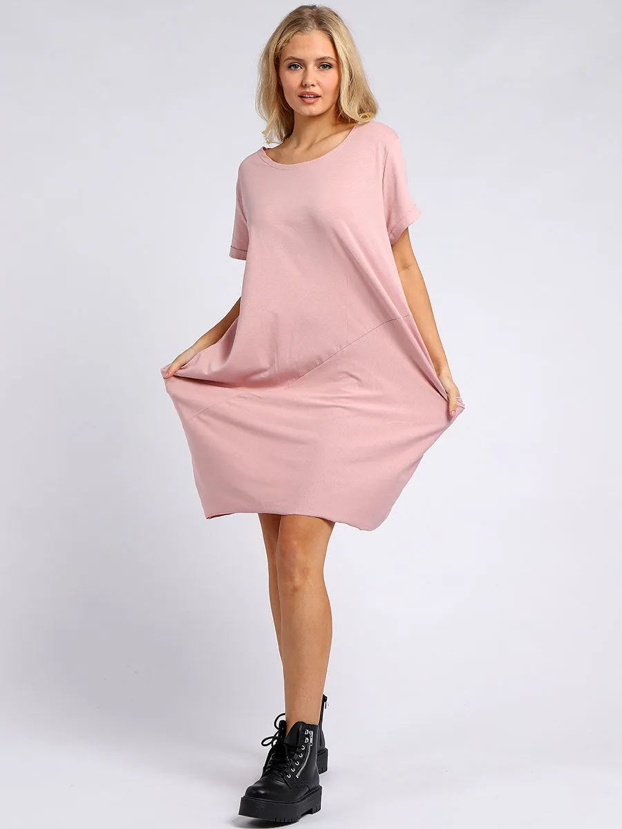 Ladies Plain Cotton Cocoon Dress