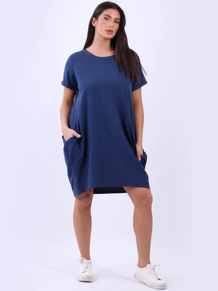 Ladies Plain Cotton Cocoon Dress