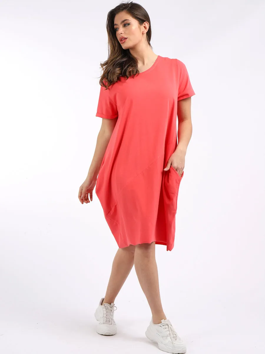 Ladies Plain Cotton Cocoon Dress