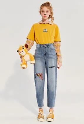 LEDDIN DESIGN LION KING DISNEY COLLECTION BOY FRIEND JEANS