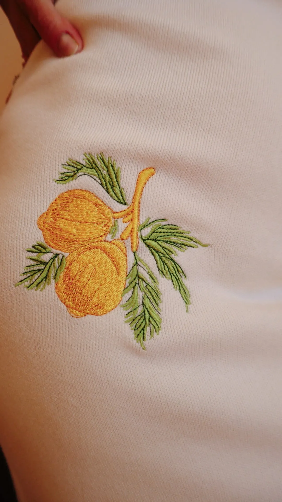 Lemon Embroidered Sweater Dress