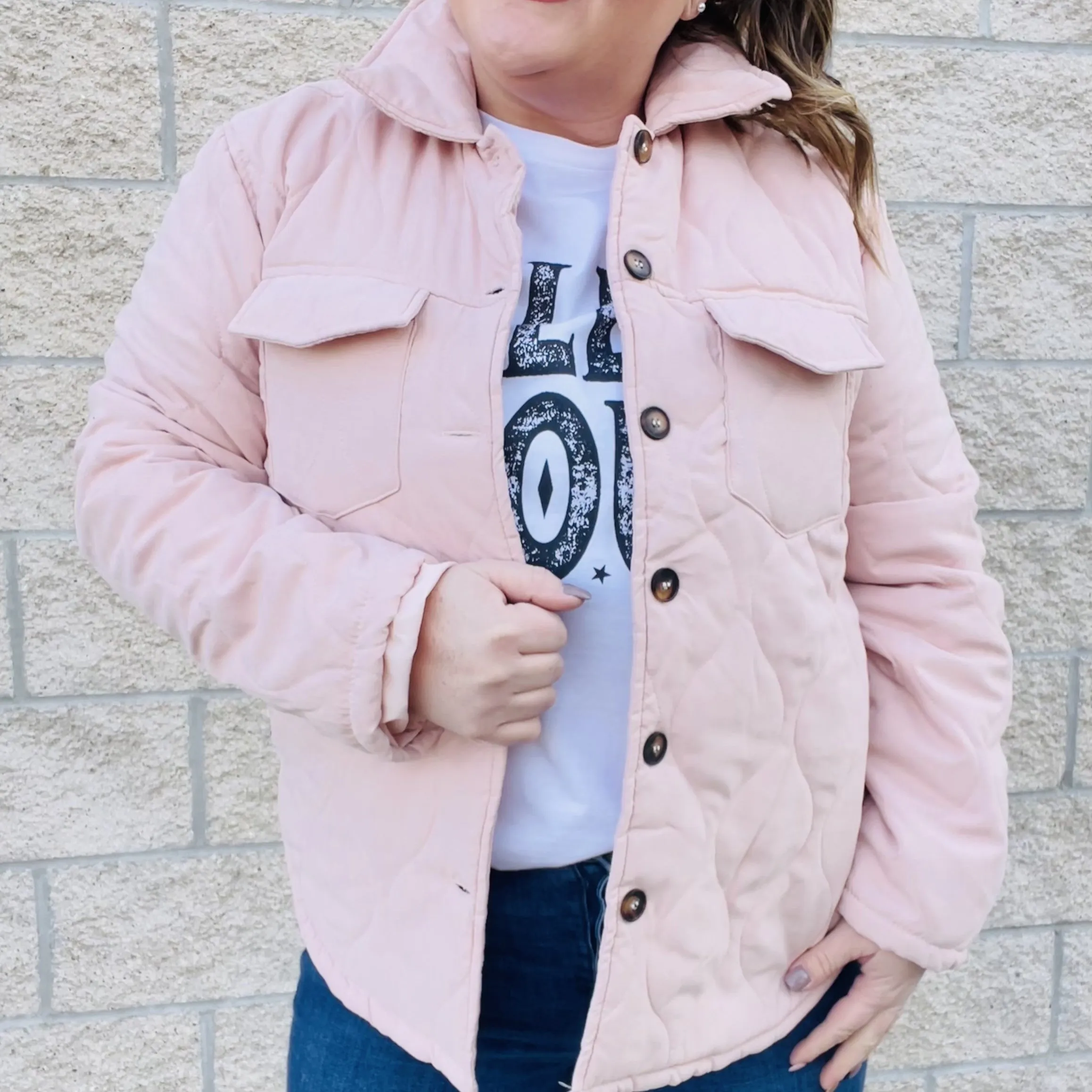 Lightweight Quilted Button Jacket