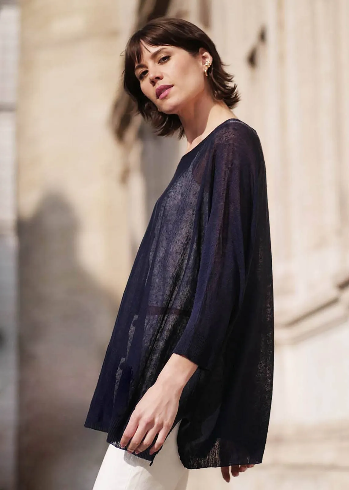 Lucia Flamed Linen Summer Sweater // 4 Colors