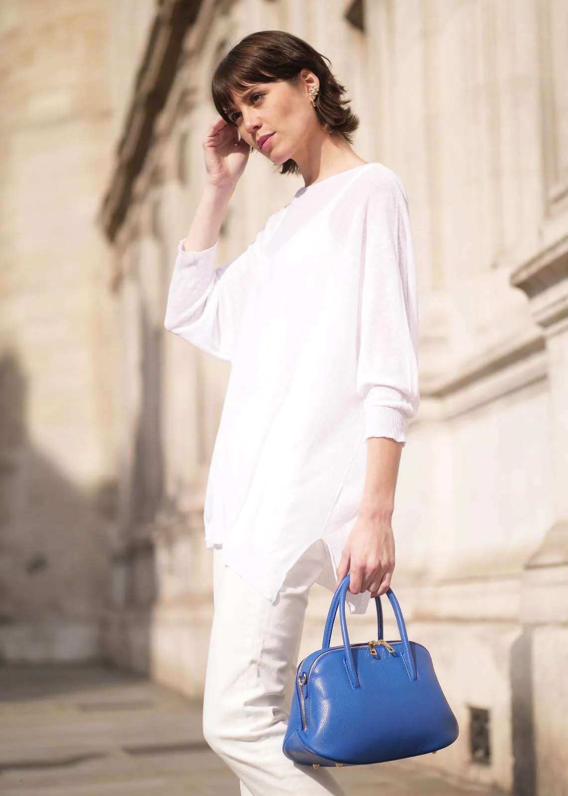 Lucia Flamed Linen Summer Sweater // 4 Colors