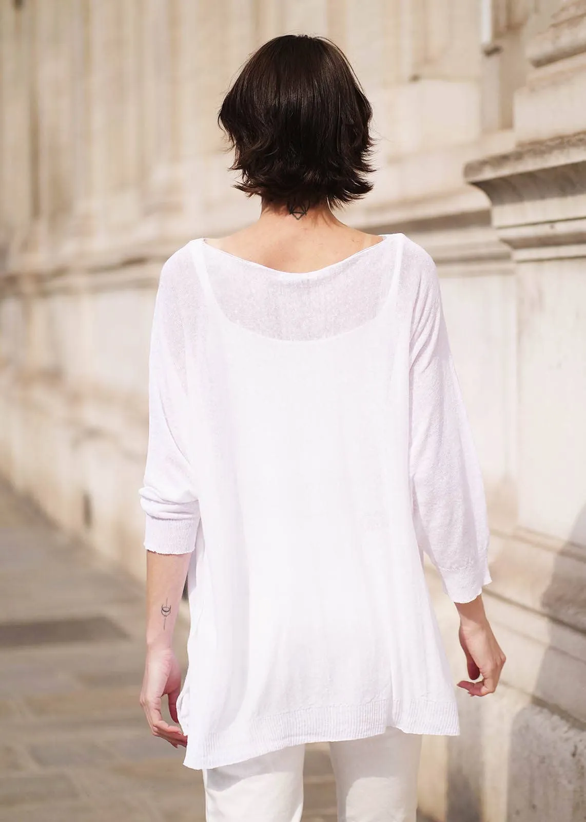 Lucia Flamed Linen Summer Sweater // 4 Colors