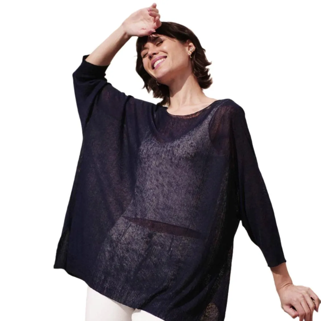 Lucia Flamed Linen Summer Sweater // 4 Colors