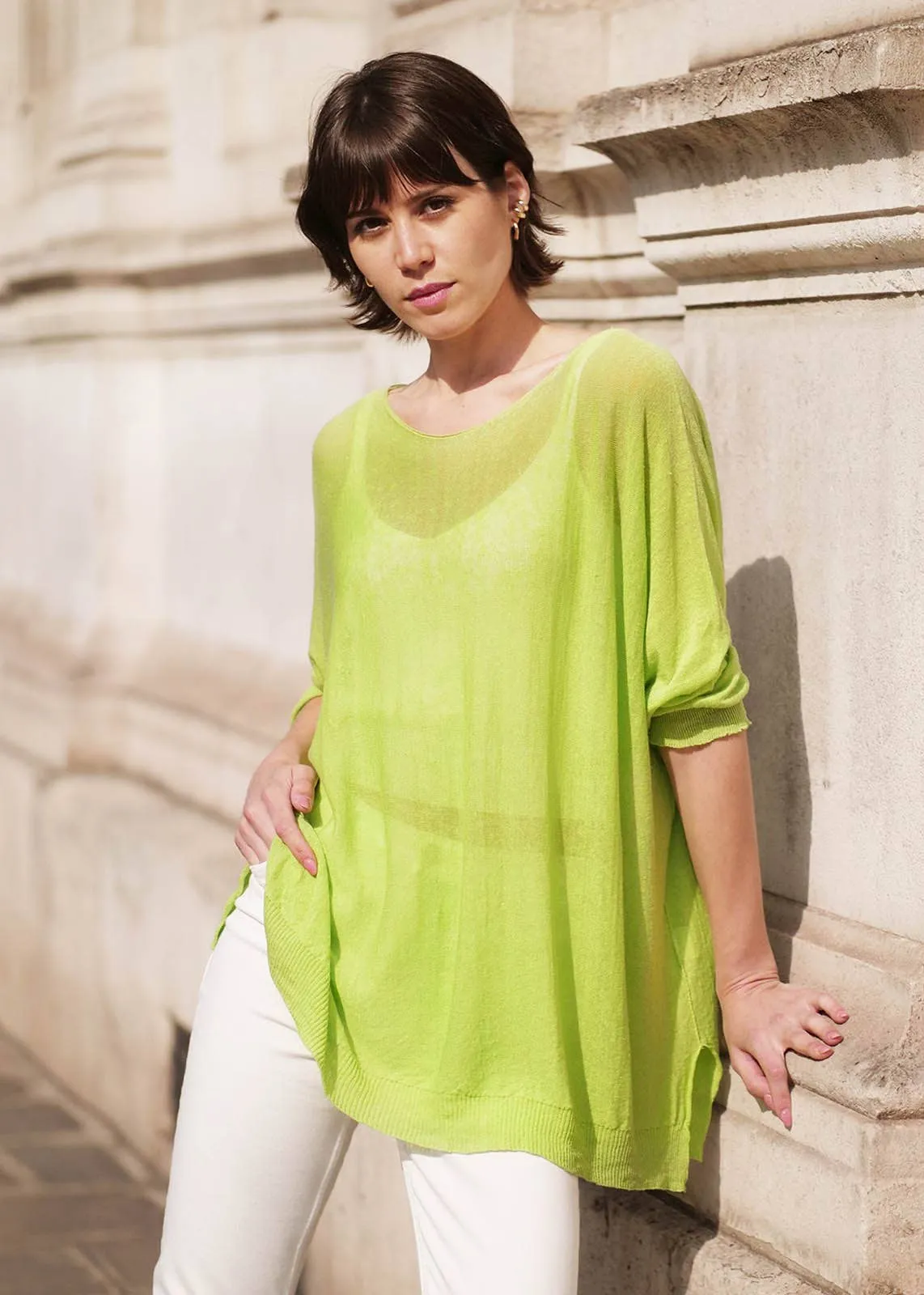 Lucia Flamed Linen Summer Sweater // 4 Colors