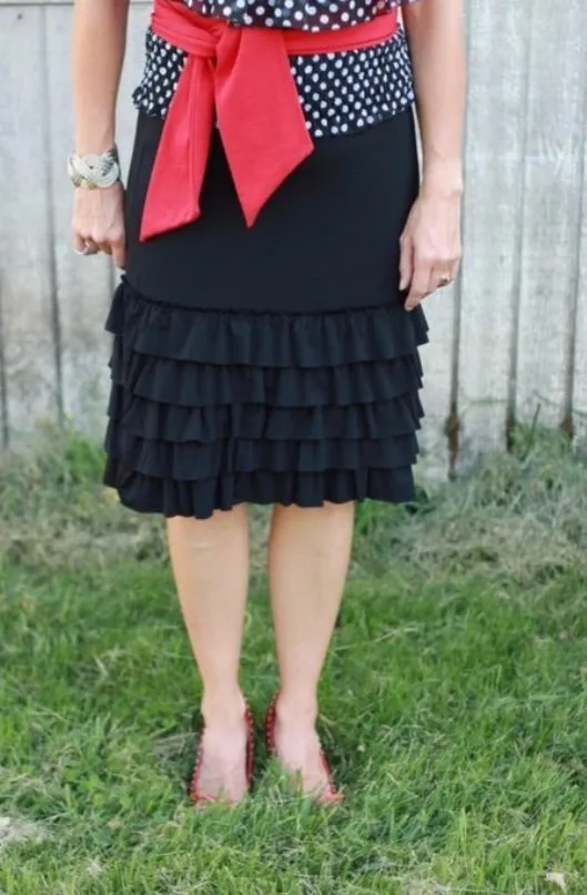 Marlene Ruffle Skirt/Slip Extender- Navy