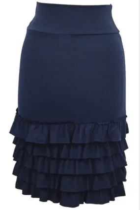 Marlene Ruffle Skirt/Slip Extender- Navy