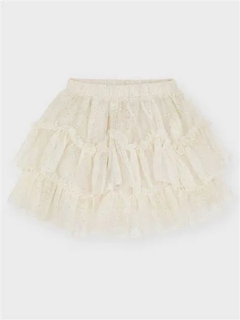 Mayoral Almond Tulle Glitter Skirt