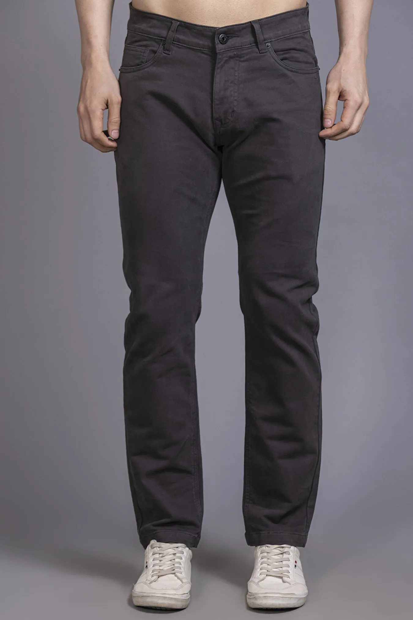 Men Colored jeans Slimfit-Dark grey