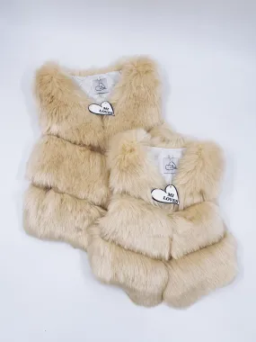 MI LOVES SIGNATURE Adult Synthetic fur vest in cream