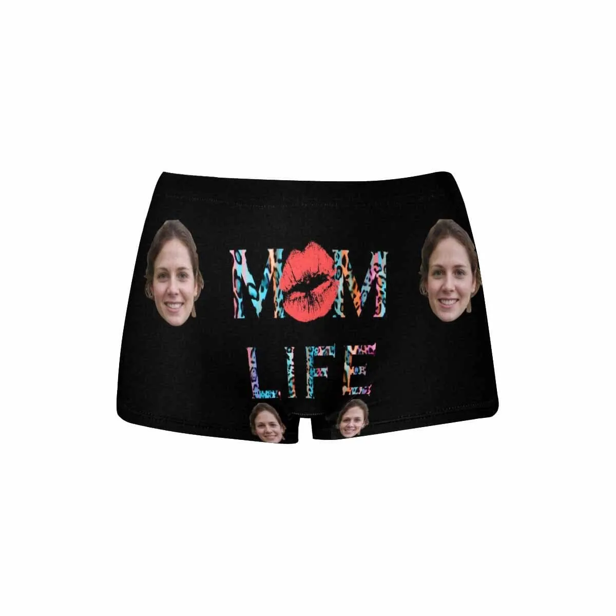 Personalized Face Underwear for Women Custom Mom Life Women's Boyshort Panties Gift for Her