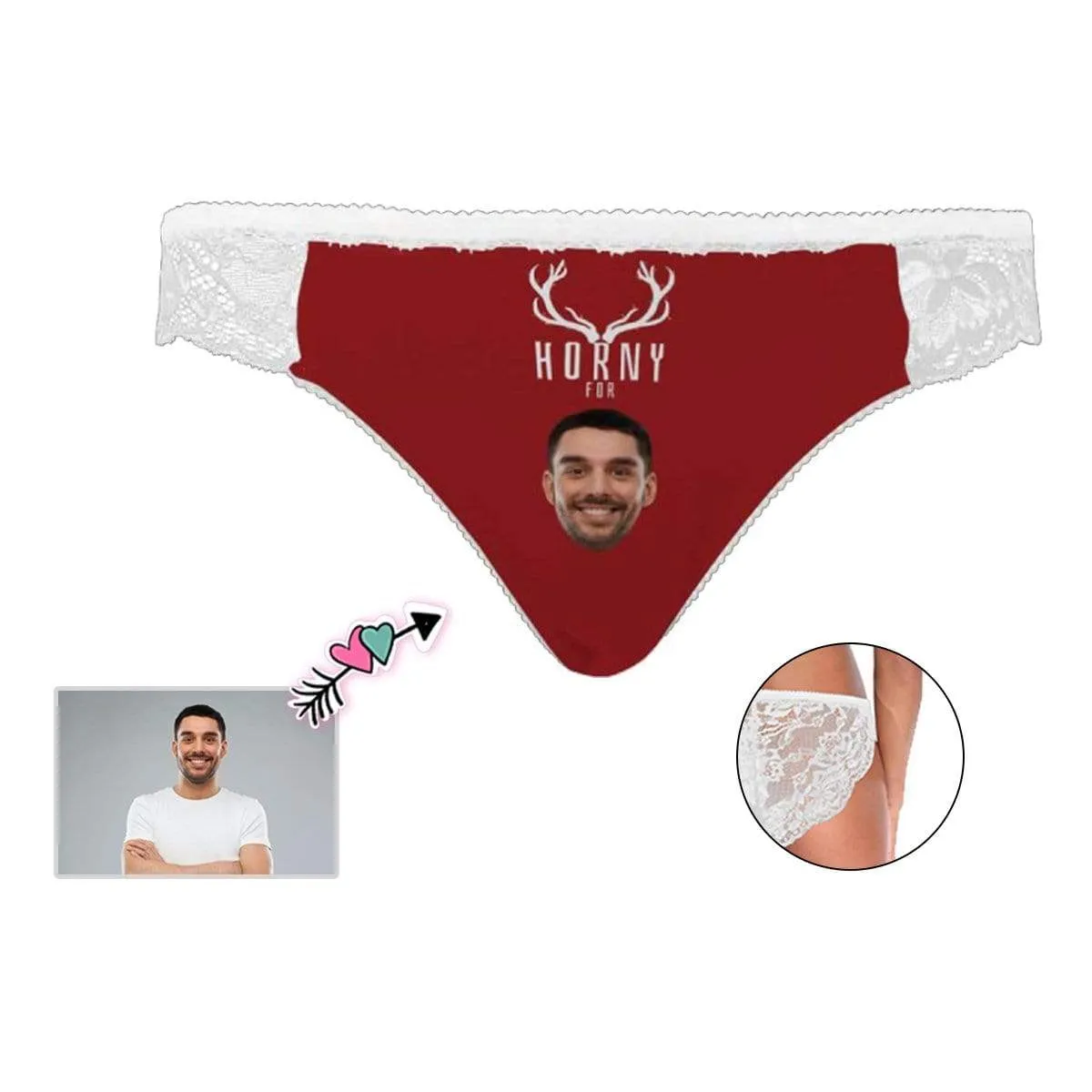 Personalized Face Womens?Panties Custom Horny Sexy Underwear Women's Lace Panty Gift For Her
