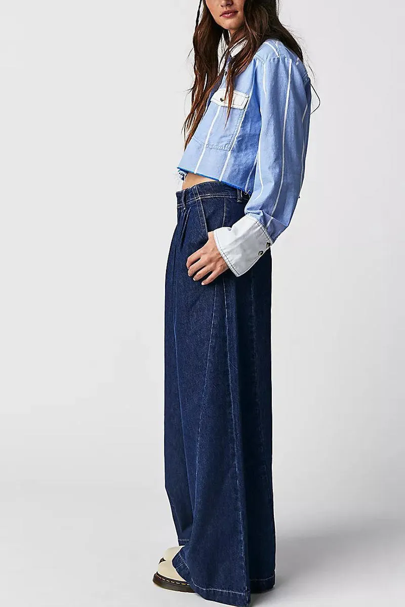 PN0179 Wide Leg Denim Jeans
