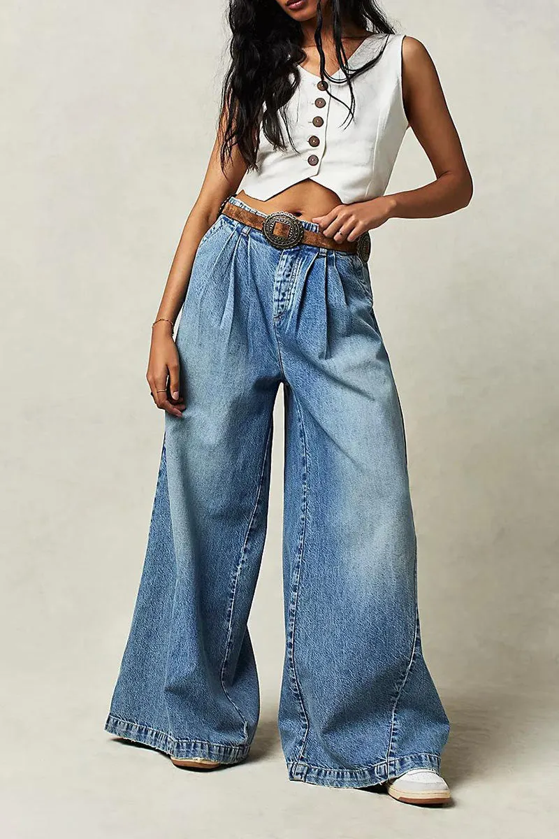 PN0179 Wide Leg Denim Jeans