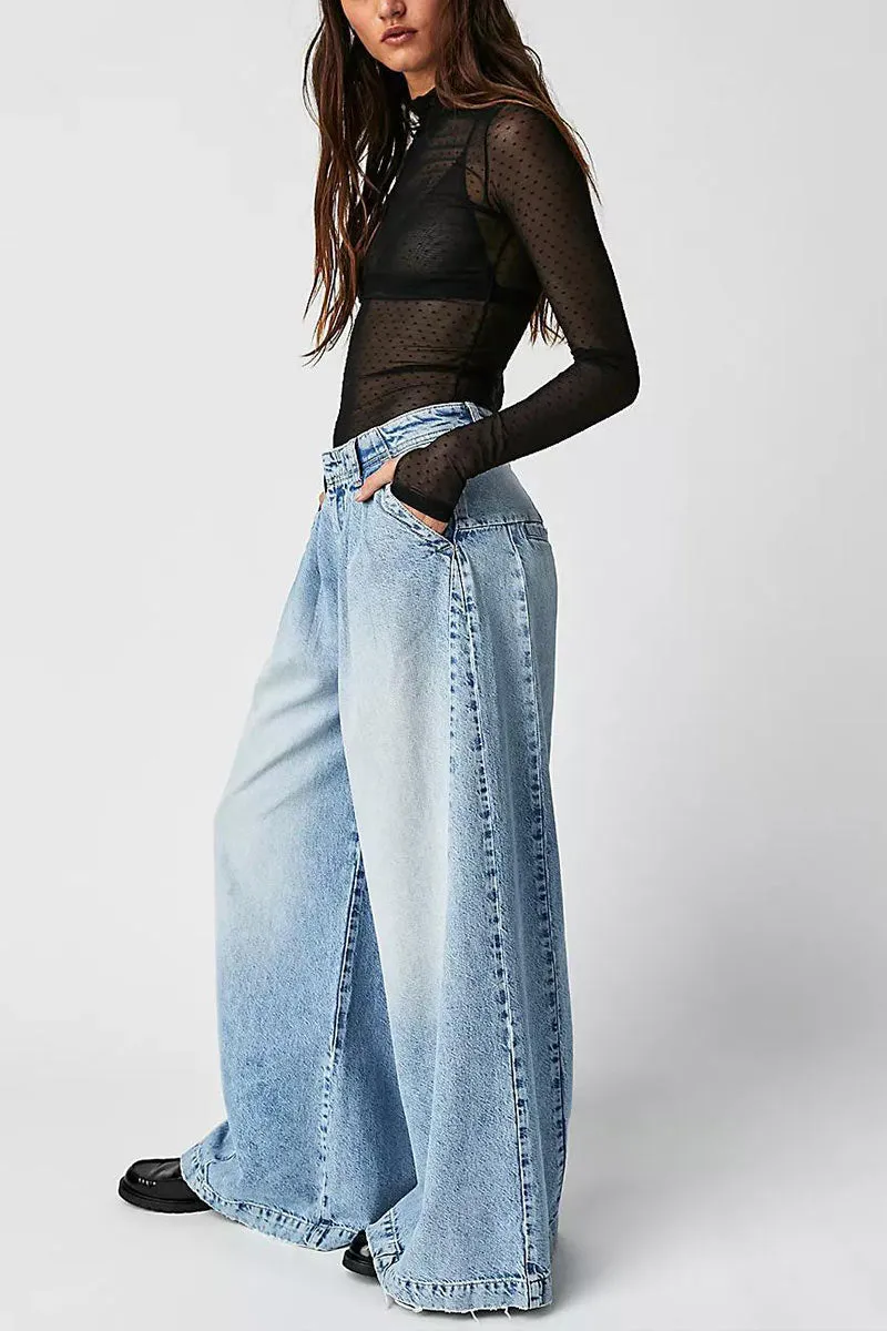 PN0179 Wide Leg Denim Jeans
