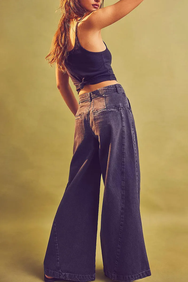 PN0179 Wide Leg Denim Jeans