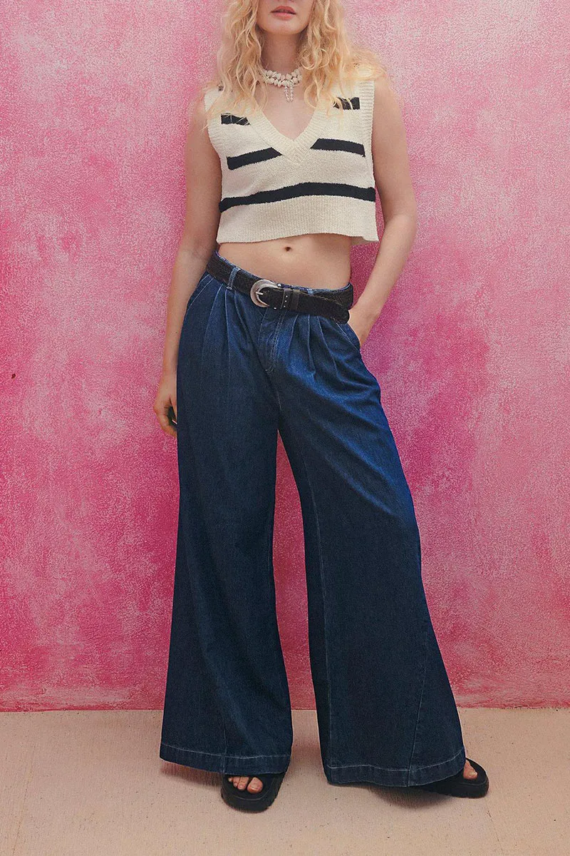 PN0179 Wide Leg Denim Jeans