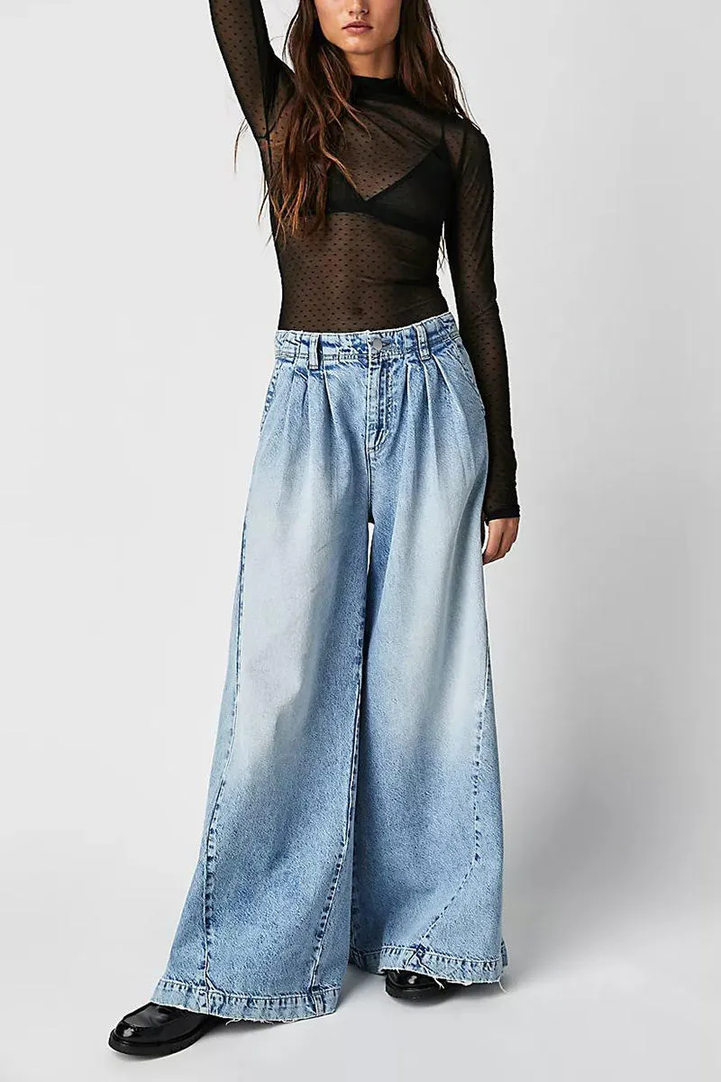PN0179 Wide Leg Denim Jeans