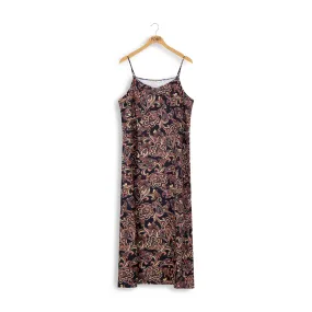 Point Print Aline Satin Slip Dress