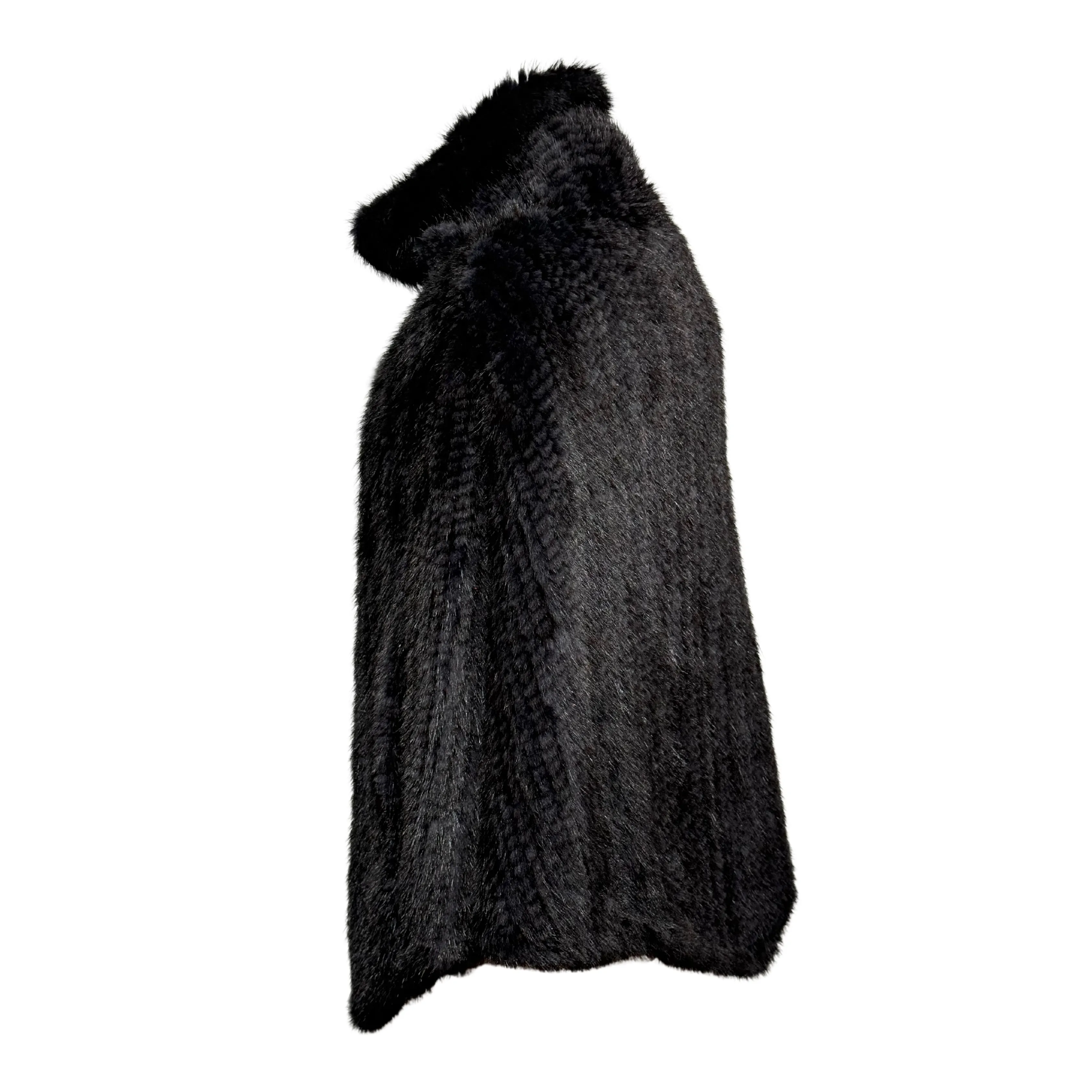 PONCHO VISONE INTRECCIATO