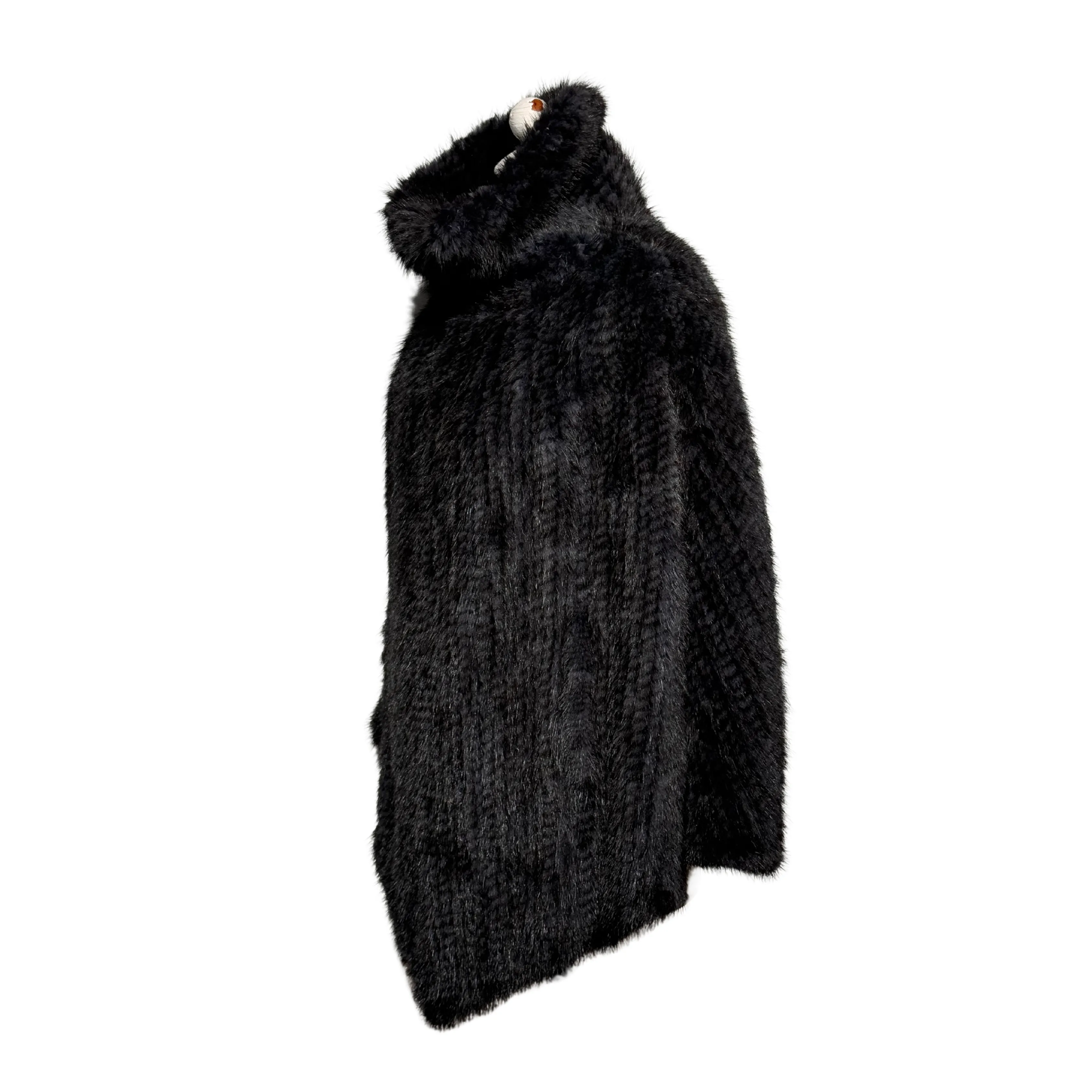 PONCHO VISONE INTRECCIATO