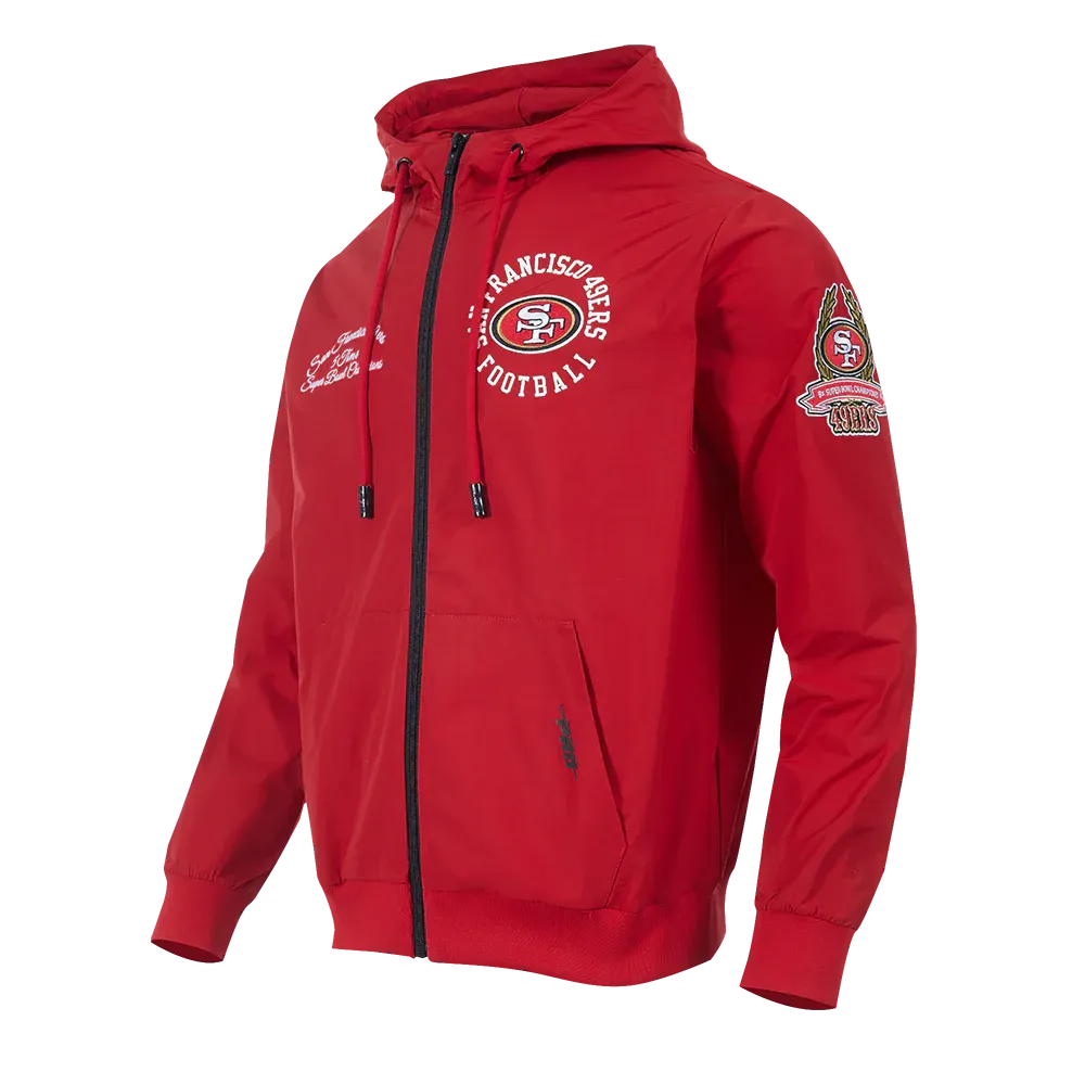 Pro Standard Men's San Francisco 49ers Hybrid Woven Full-Zip Hoodie - Red