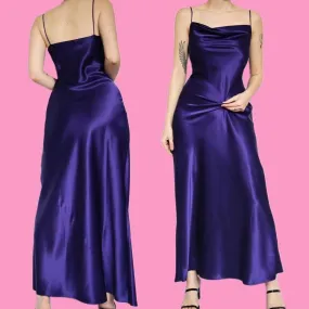 Purple satin slip dress UK 14