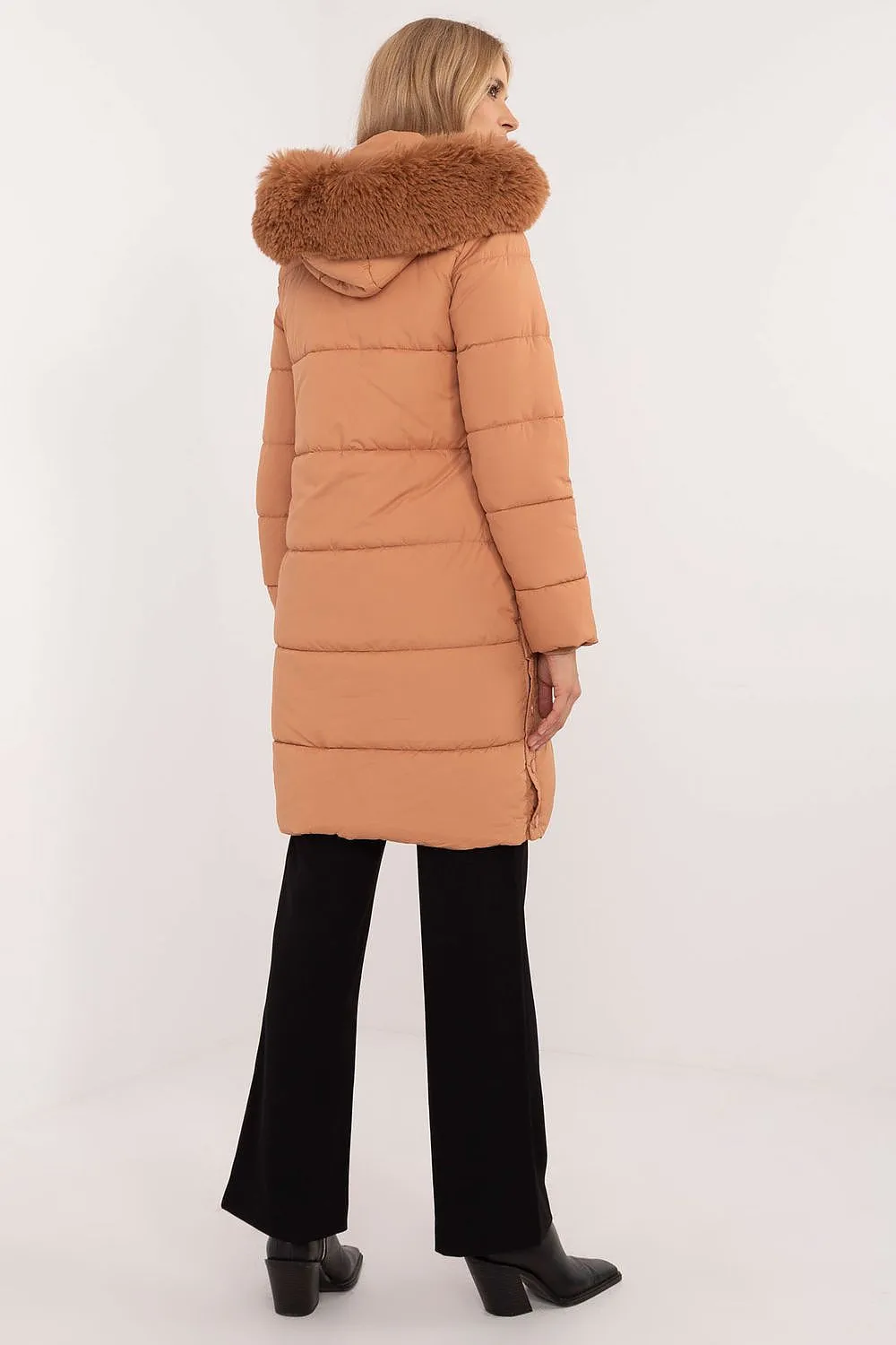 Quilted detachable hood winter jacket