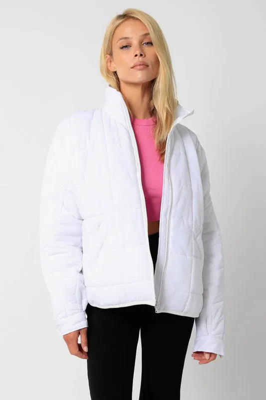 Quilted Front Zip Jacket