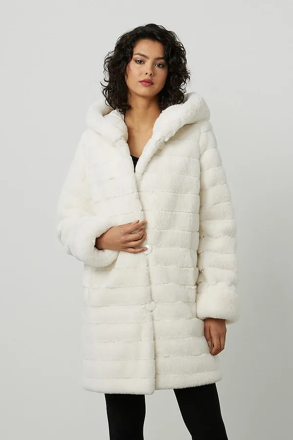 REVERSIBLE FAUX FUR VANILLA COAT