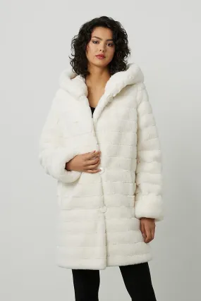 REVERSIBLE FAUX FUR VANILLA COAT