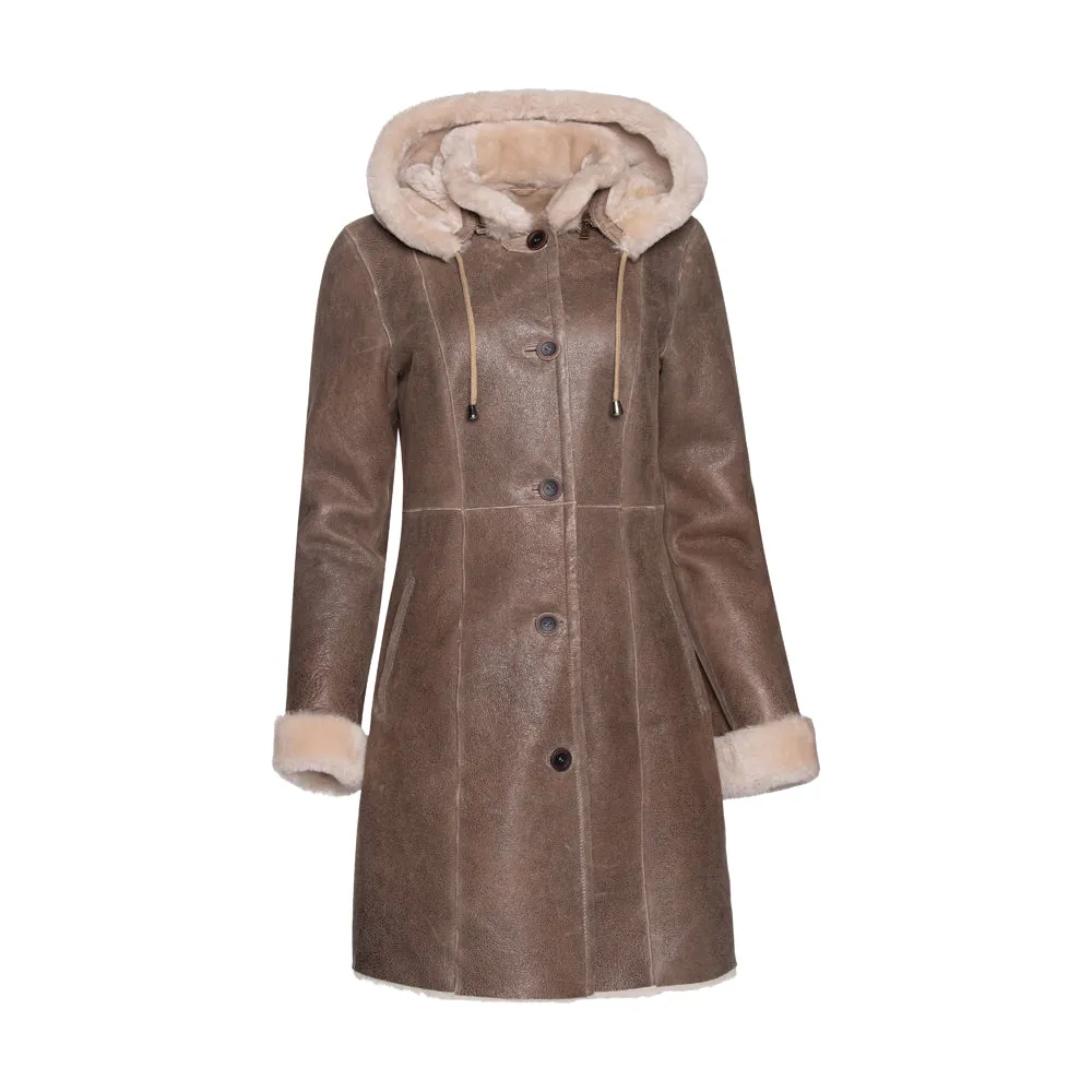 SANTA FE Merino Shearling Hooded Coat