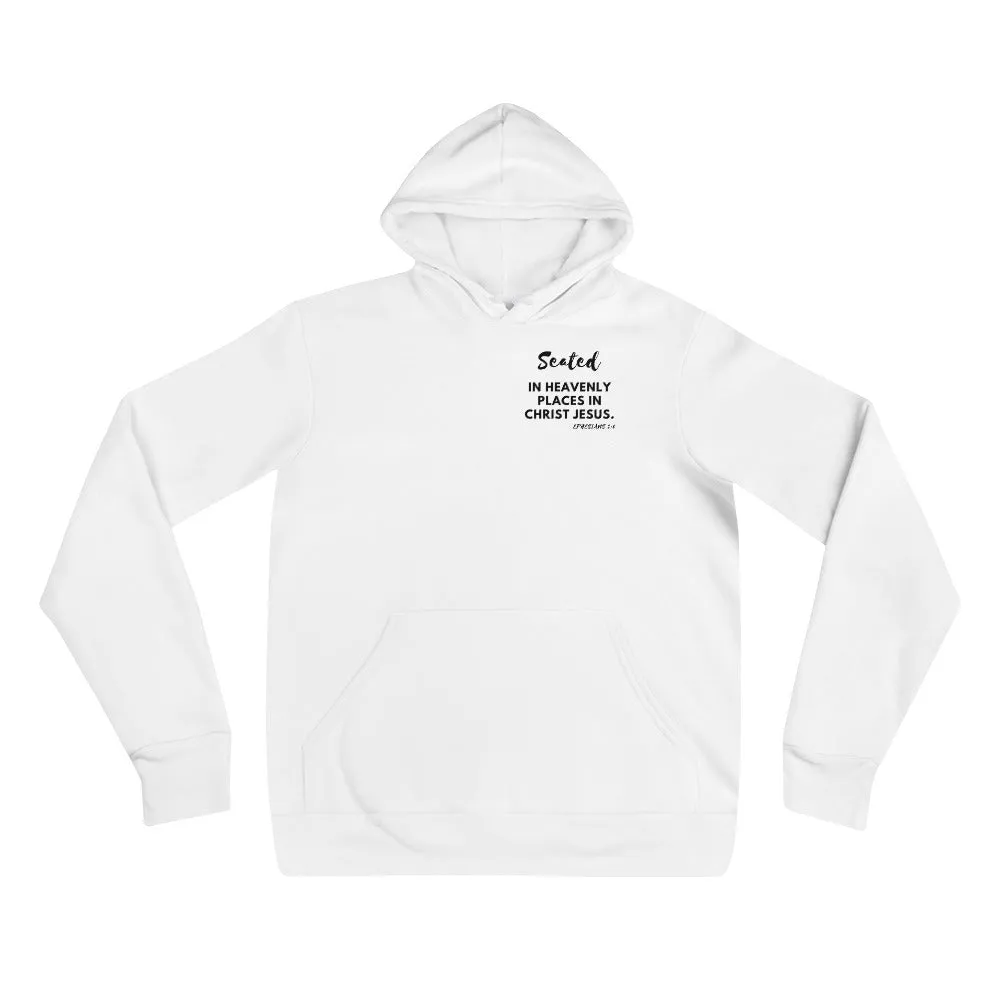 Seated Unisex White Hoodie