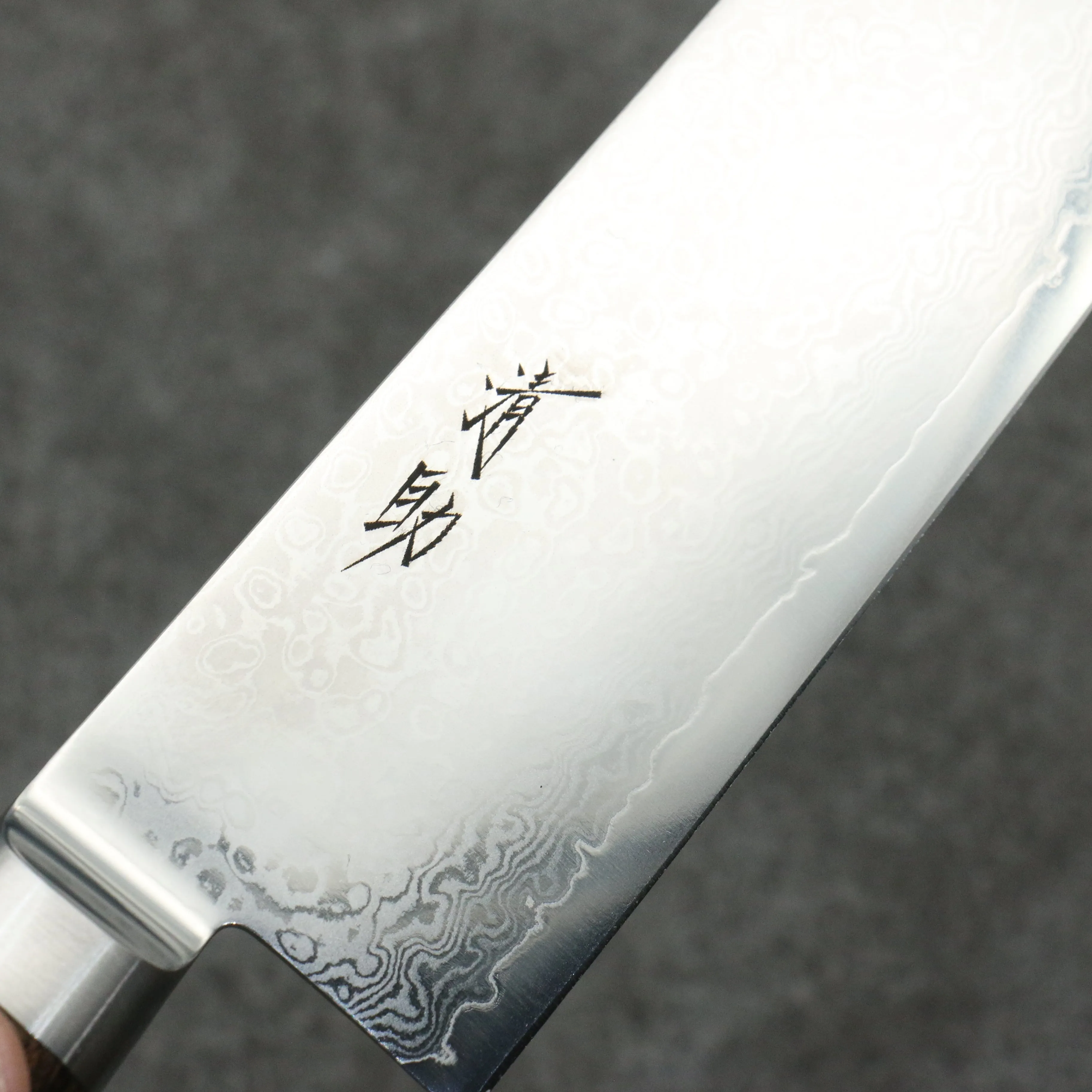 Seisuke VG10 33 Layer Mirrored Finish Damascus Kiritsuke Gyuto  210mm Brown Pakka wood Handle