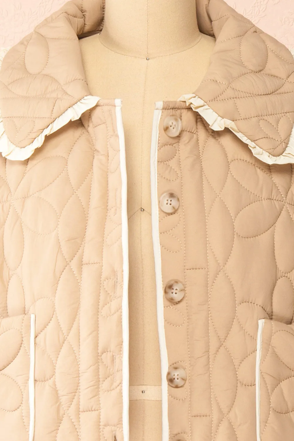 Set Ydrina Beige | Quilted Jacket & Short