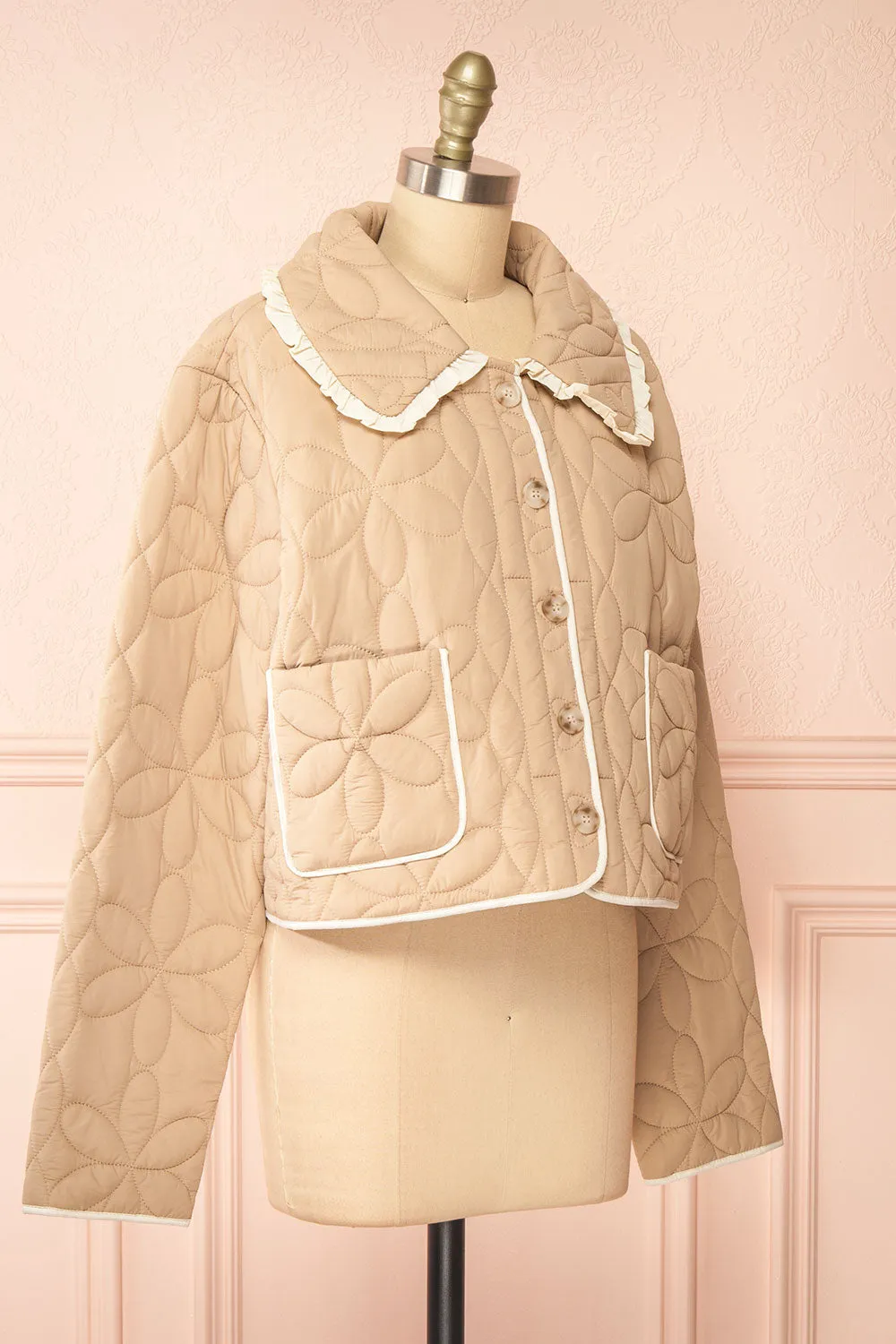 Set Ydrina Beige | Quilted Jacket & Short